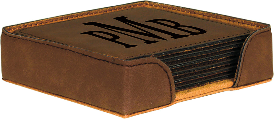 Square Leatherette Coasters (6 Coaster Set)