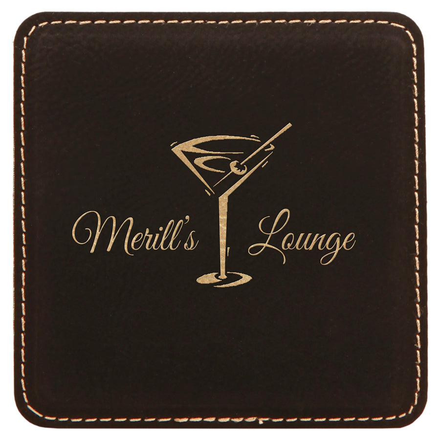 Square Leatherette Coasters (6 Coaster Set)
