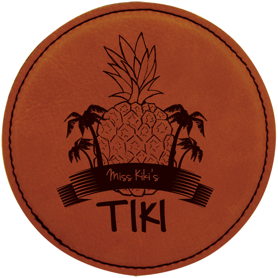 Round Leatherette Coasters (6 Coaster Set)