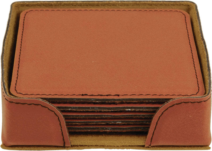 Square Leatherette Coasters (6 Coaster Set)