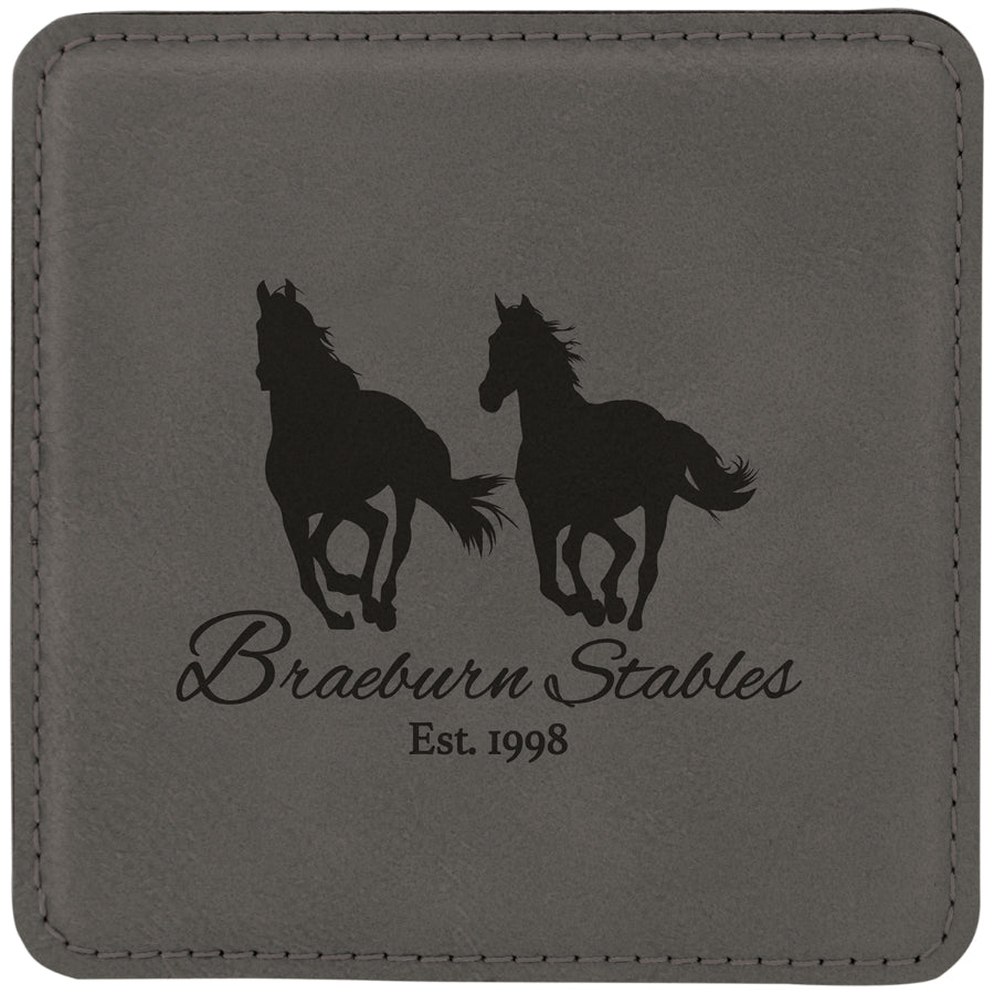 Square Leatherette Coasters (6 Coaster Set)