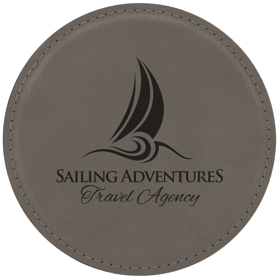 Round Leatherette Coasters (6 Coaster Set)