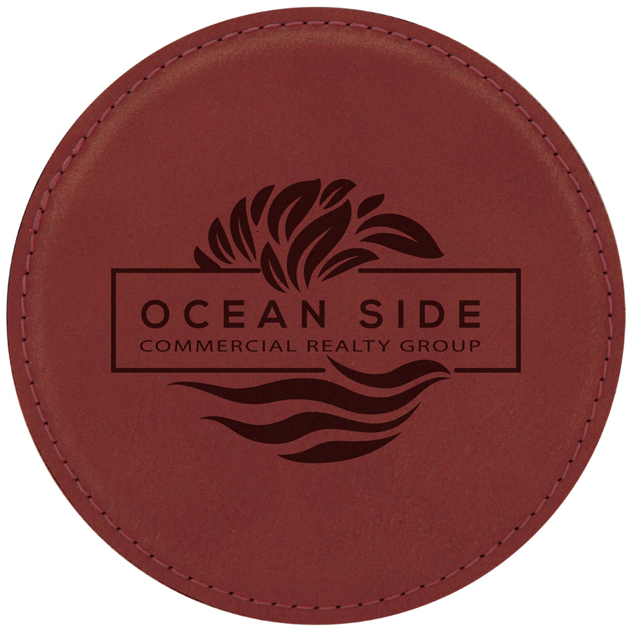 Round Leatherette Coasters (6 Coaster Set)