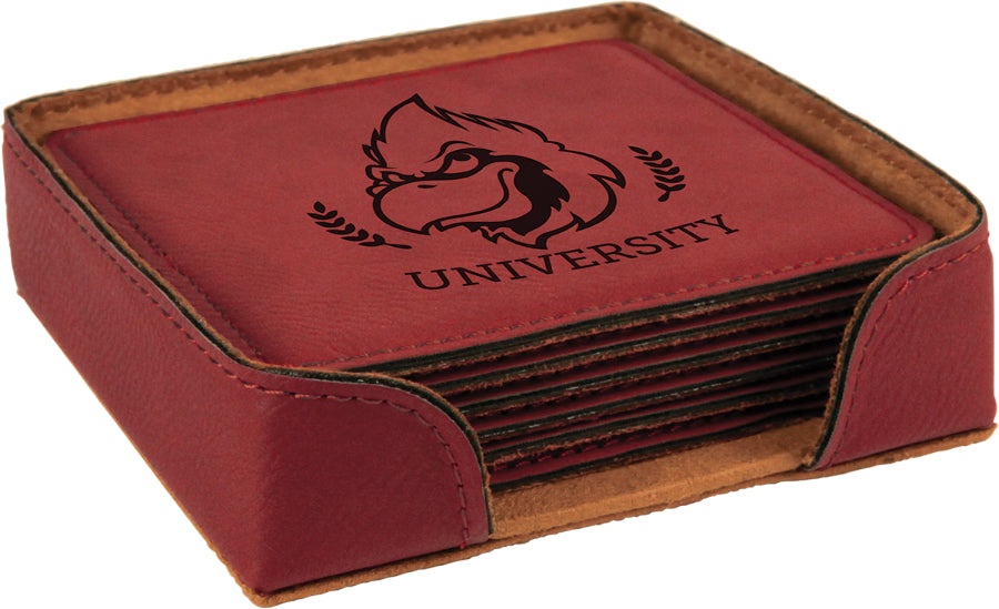 Square Leatherette Coasters (6 Coaster Set)