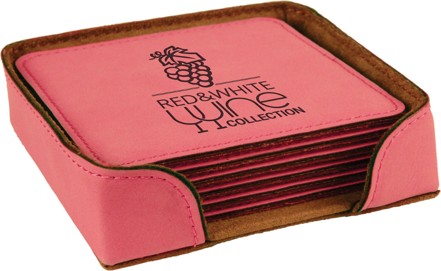 Square Leatherette Coasters (6 Coaster Set)