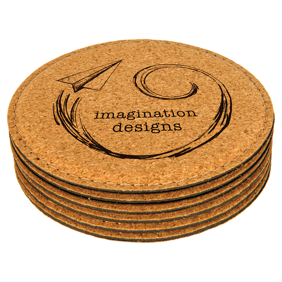 Round Leatherette Coasters (6 Coaster Set)