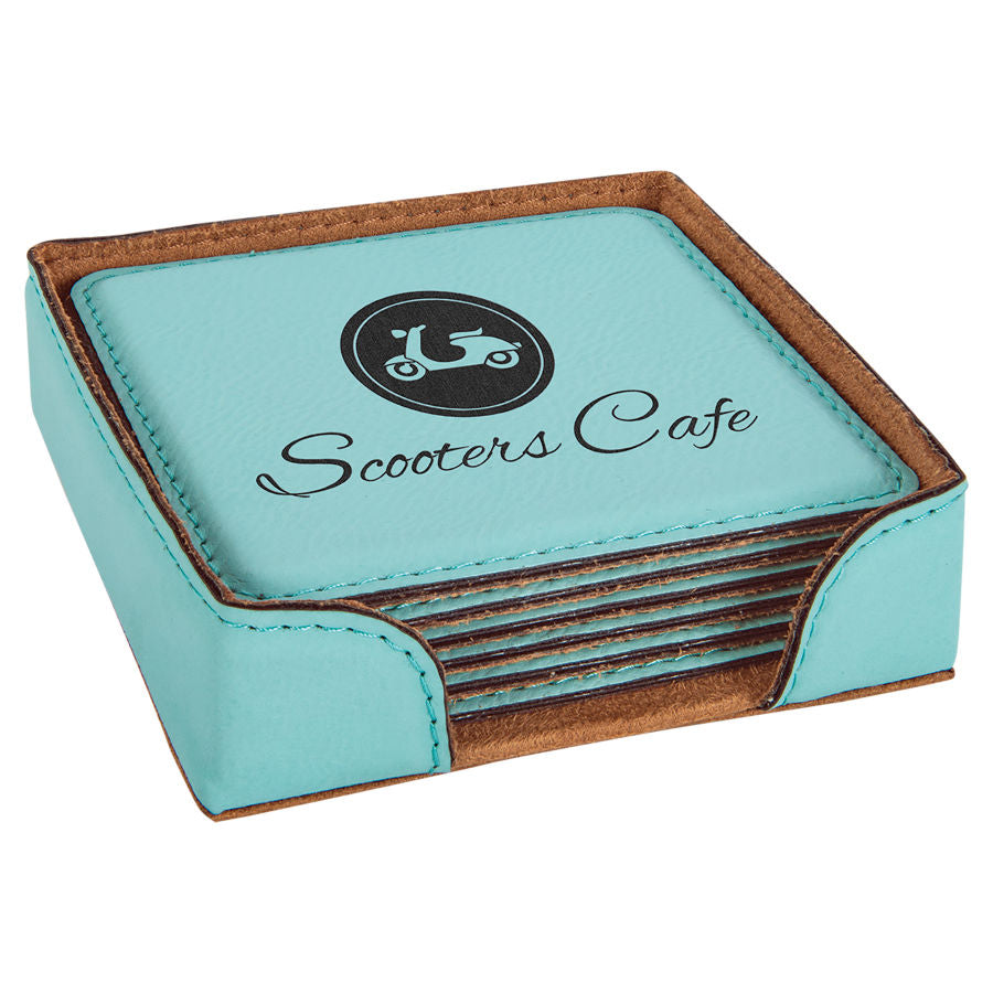 Square Leatherette Coasters (6 Coaster Set)