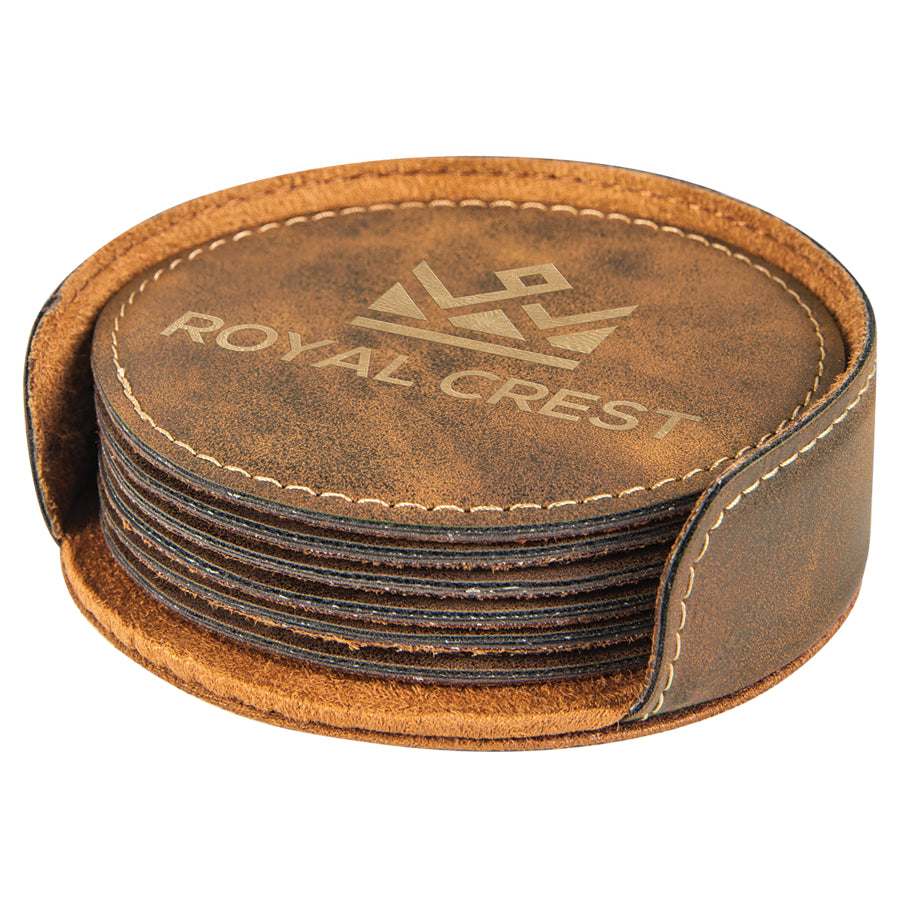 Round Leatherette Coasters (6 Coaster Set)