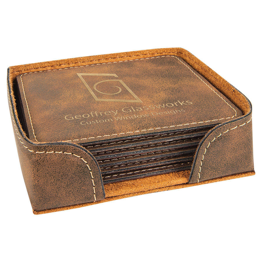 Square Leatherette Coasters (6 Coaster Set)