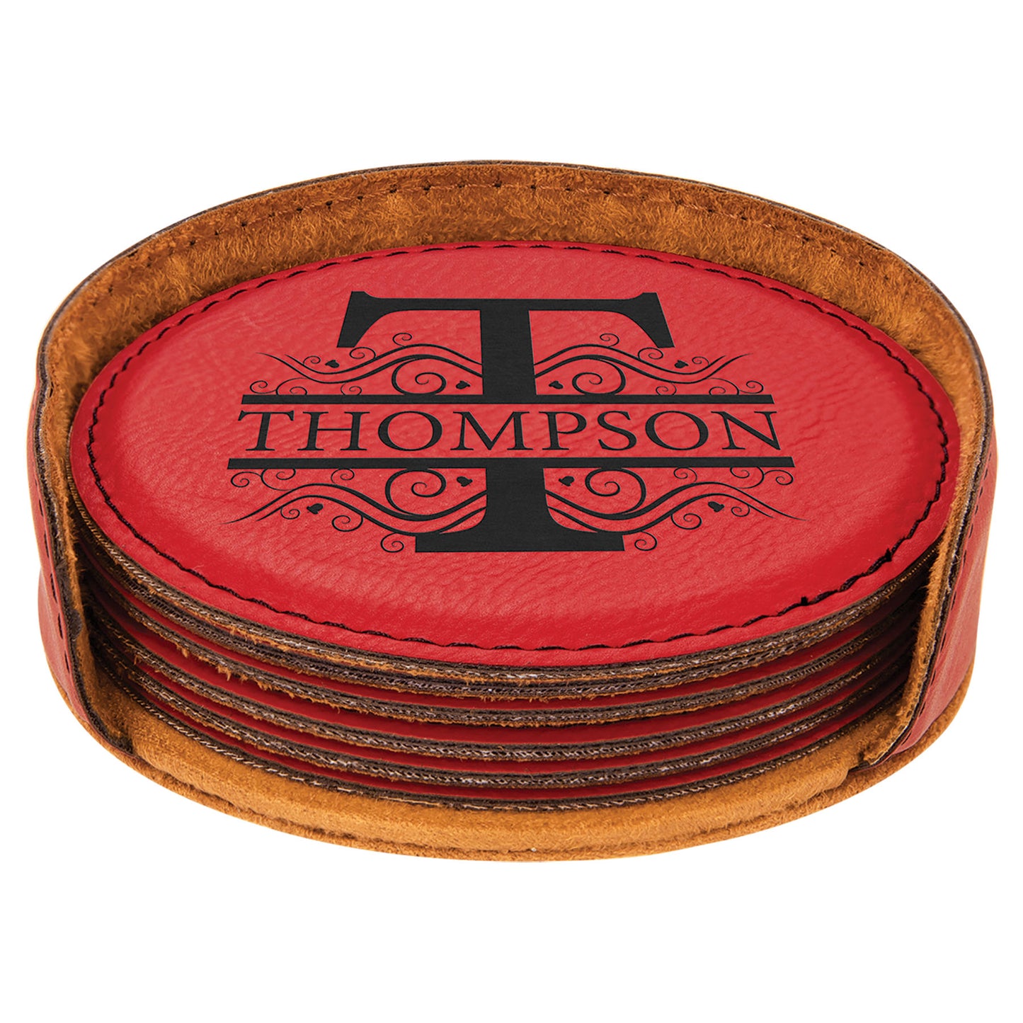 Round Leatherette Coasters (6 Coaster Set)