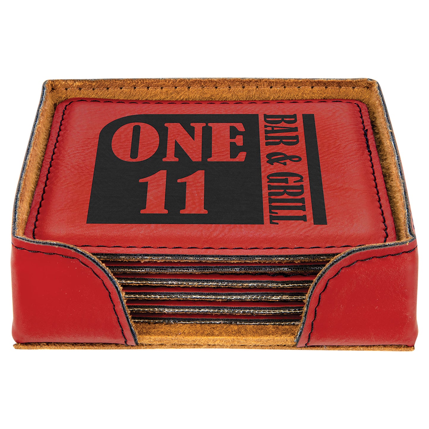 Square Leatherette Coasters (6 Coaster Set)
