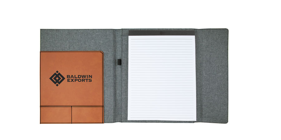 9 1/2" x 12" Leatherette Fold Over Portfolio with Notepad