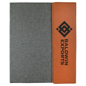 9 1/2" x 12" Leatherette Fold Over Portfolio with Notepad