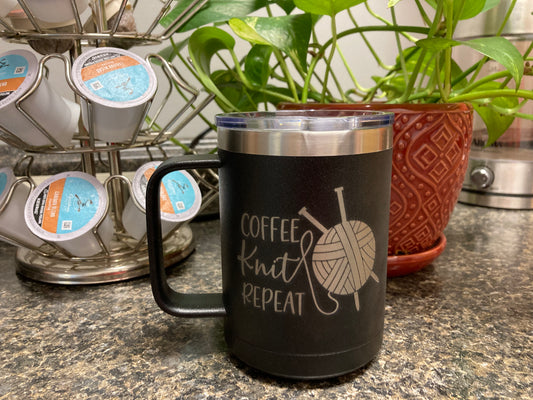15 oz Insulated Stainless Steel Mug with 2-Sides Custom-Engraved